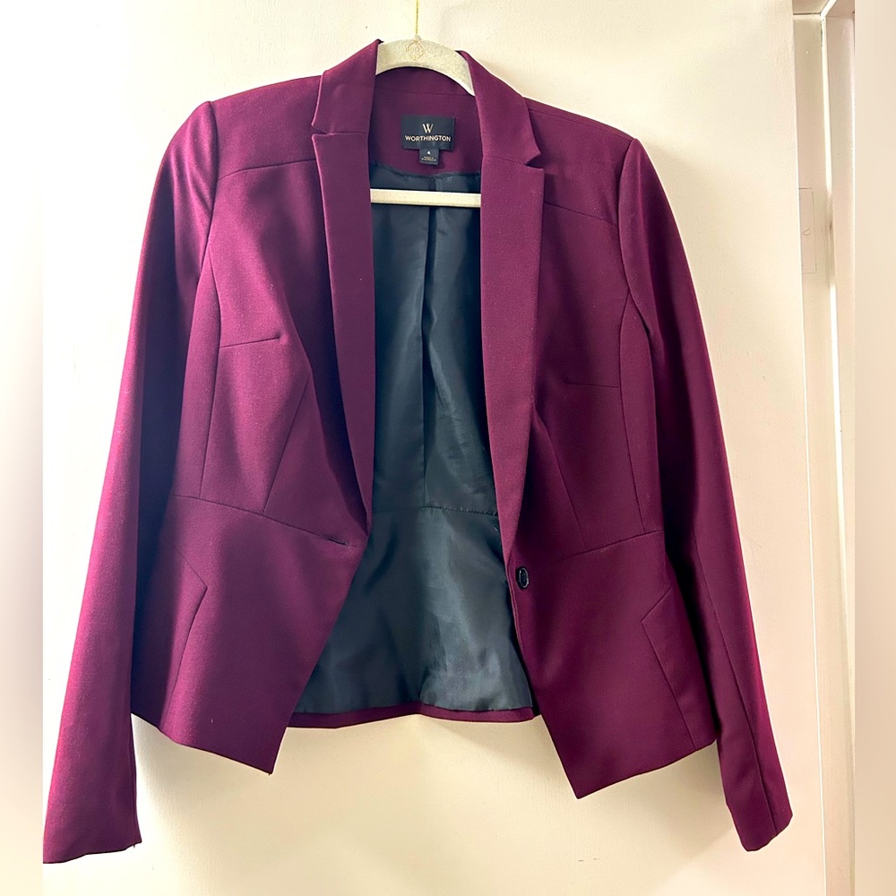 Worthington Professional Blazer in Burgundy